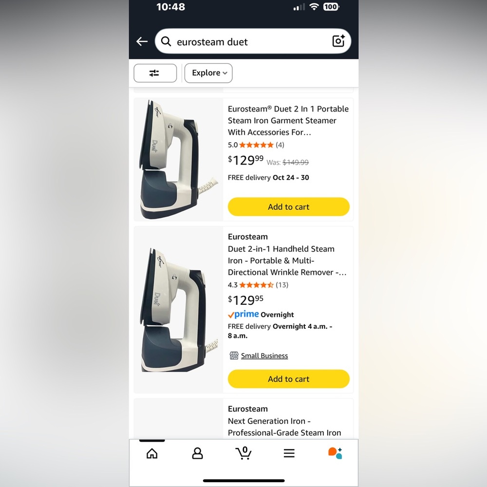 Eurosteam Duet 2-in-1 Portable Steam Iron